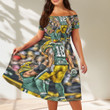 Green Bay Packers Player Team v4 Off Shoulder Short Sleeved Dress