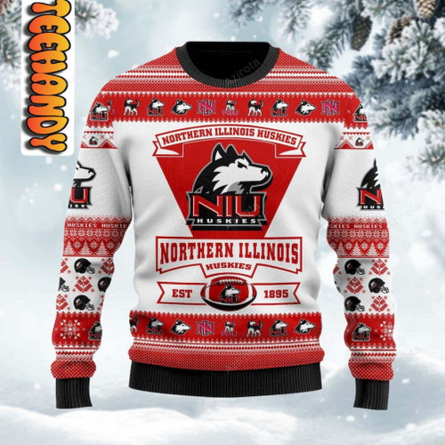 Northern Illinois Basketball Gift For Fan Ugly Wool Sweater Christmas