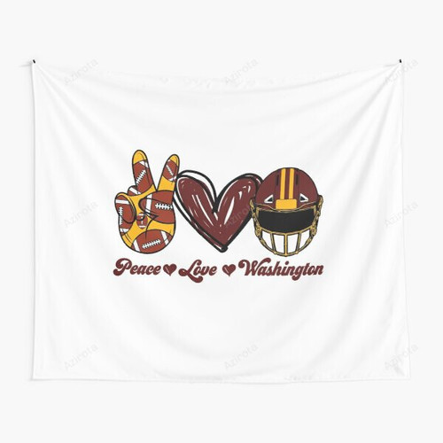 Peace Love Washington Washington Commanders Tapestry Gifts For Fans
