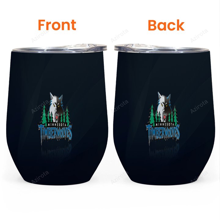 Minnesota Timberwolves Emblem v8 Gift For Fan 3D Full Printing Wine Tumbler