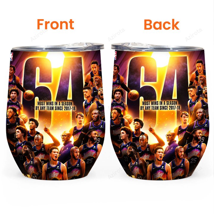 Phoenix Suns Team v18 Gift For Fan 3D Full Printing Wine Tumbler