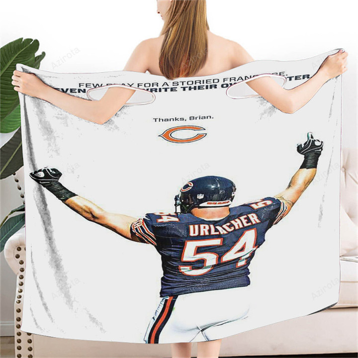 Chicago Bears Brian Urlacher2 Women Wearable Bathrobe Bath Wrap Towel