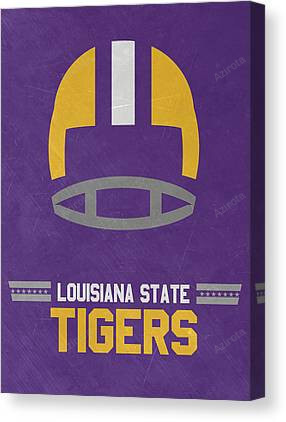 Lsu Tigers Vintage Football Art Joe Hamilton Canvas Print