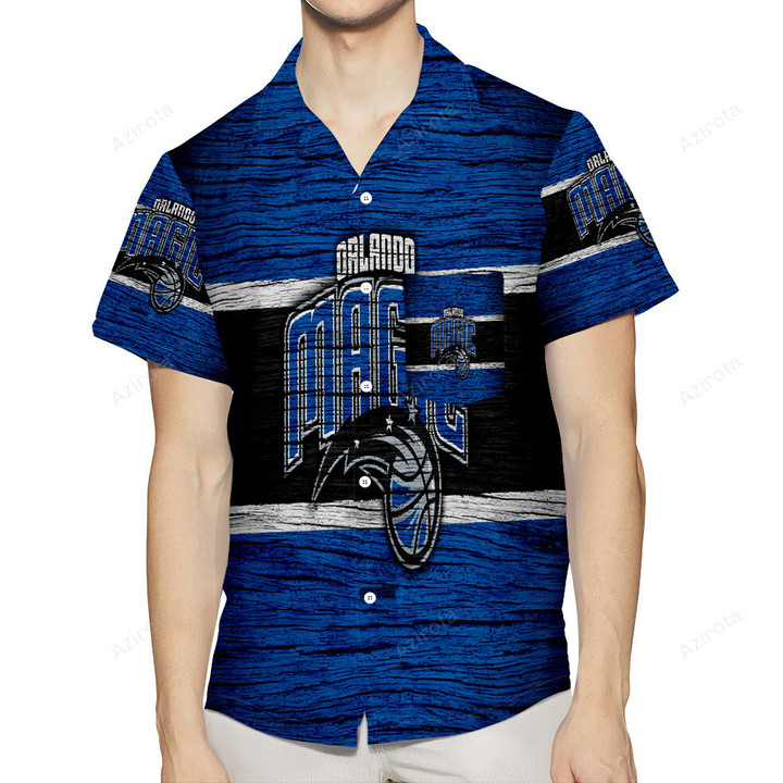 Orlando Magic Blue Black Wood 3D All Over Print Summer Beach Hawaiian Shirt With Pocket