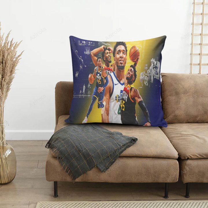 Utah Jazz 45 Donova Mitchell v34 3D Printing Pillowcase