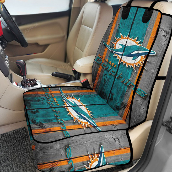 Miami Dolphins Logo 3 Waterproof Car Front Seat Cover For Pet