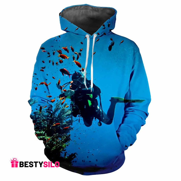Diving print Scuba Diving Hoodie