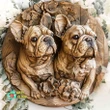 French Bulldogs Round Aluminum Metal Sign