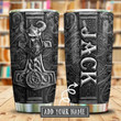 Personalized Viking Odin Mjolnir Metal Style Personalized Stainless Steel Tumbler 24022101.CXT Custom Name XT - TrendZoneTee