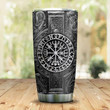 Personalized Viking Vegvisir Compass Metal Style Personalized Stainless Steel Tumbler 25022105.CXT Custom Name XT - TrendZoneTee