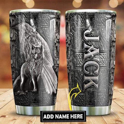Viking Wolf Metal All Over Printed Customized Tumbler