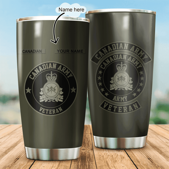 Personalized Name XT Canadian Veteran  Stainless Steel Tumbler 04032105.CXT - TrendZoneTee