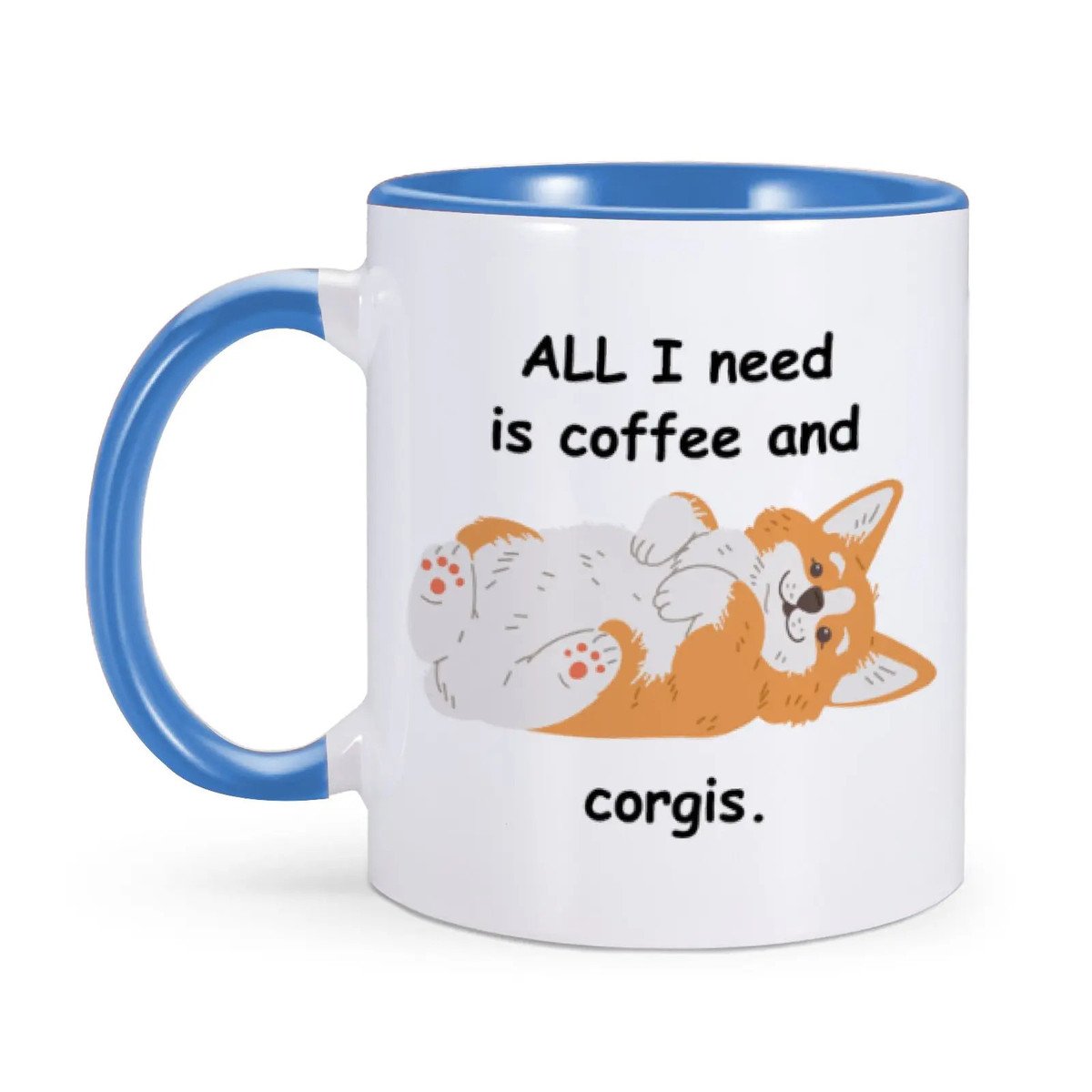 Cute Corgi Pattern Ceramics Camping Mug