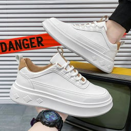 Men's Vulcanize Chunky Sneakers Casual Leather Platform Sports Shoes