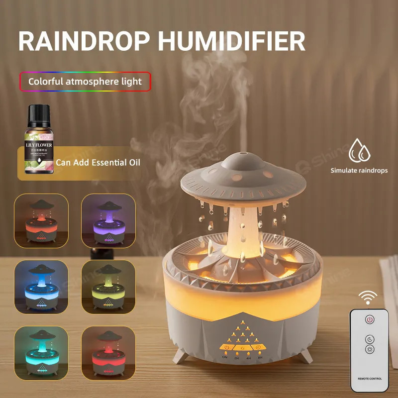 Air Humidifier Water Drip with Remote Rain Cloud Lamp
