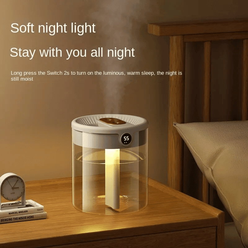 New 2L Double Spray Humidifier With Digital Display