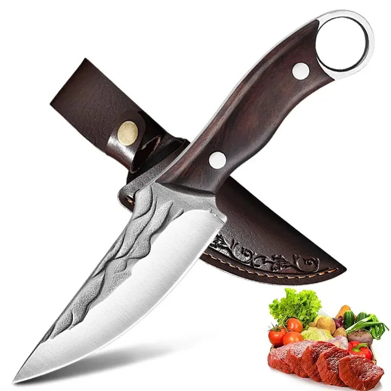 Boning Kitchen Knife Outdoor Hunting Camping Knife Handmade Forged