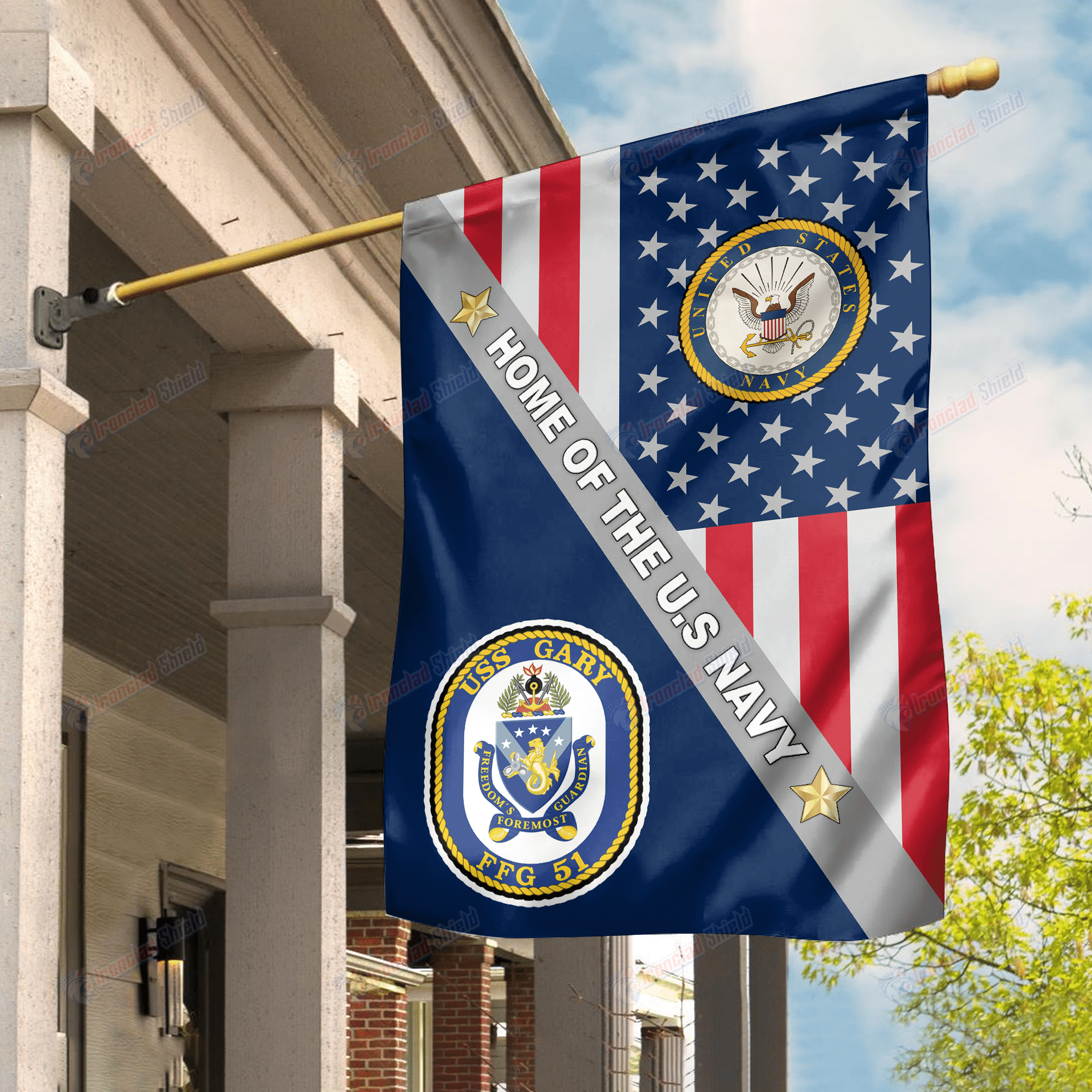 Gaey Rflag USS GARY (FFG-51) - Flag - FL7 - Ironclad Shield
