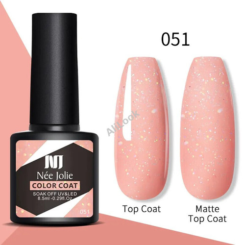 8.5ml Gel Nail Polish Semi Permanent Soak Off Glitter and Classic Varnish Needed LED&UV Lamp to Dry and Base & Top Coat lacquer