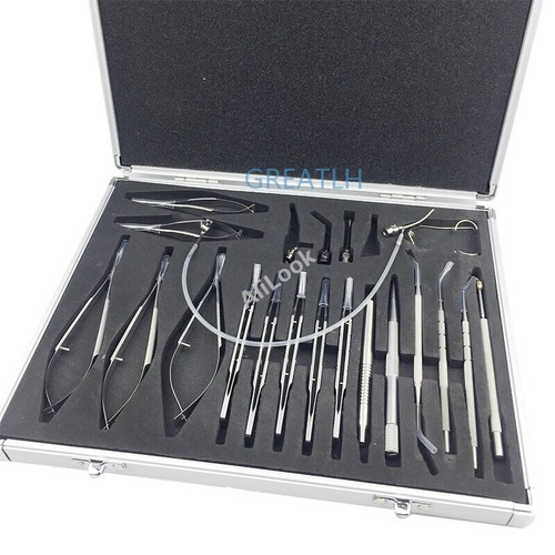 21PCS Titanium Alloy/Stainless steel Eye Ophthalmic Set Instrument Eye Micro Tweezers Scissors Needle Holder Set Surgical Tools