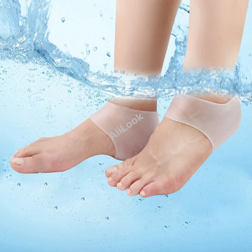 1 Pair Moisture Gel Silicone Heel Protectors Socks Pedicure Moisturizing Feet Pain Relief Heels Foot Health Care Foot Care Tools
