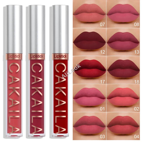 Nude Matte Lipstick 18 Colors Lip gloss Wholesale Cheap Liquid Makeup Lip Color Batom Long Lasting Sexy Red Pink Nude Lip Gloss Bulk