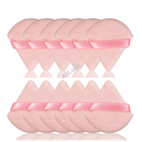 2/12Pcs Triangle Velvet Powder Puff Make Up Sponges for Face Eyes Contouring Shadow Seal Cosmetic Foundation Makeup Tool