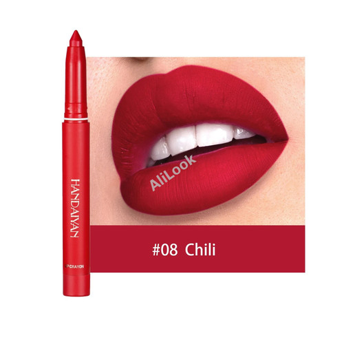 6 Colors Velvet Matte Lips Liner Pencil Nude Dark Red Sexy Lipstick Waterproof Long Lasting Color Rendering Lips Beauty Cosmetic