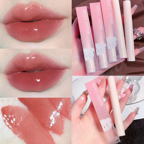 New Mirror Jelly Best Lip Gloss for Dry Lips 6 Colors Moisturizing Water Liquid Lipstick Waterproof Lasting Glossy Red Tint Lips Makeup Cosmetics