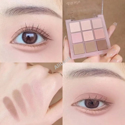 9-Color Eye Shadow Palette Glitter Pearly Eyeshadow Palette Nude Long Lasting Korean Charming Eyes Make Up Palette Cosmetics