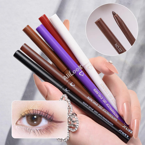 Quick-drying Waterproof Liquid Eyeliner Black Brown Gel Pen Long Lasting Smooth Pencil Not Blooming Eye Makeup Cosmetic