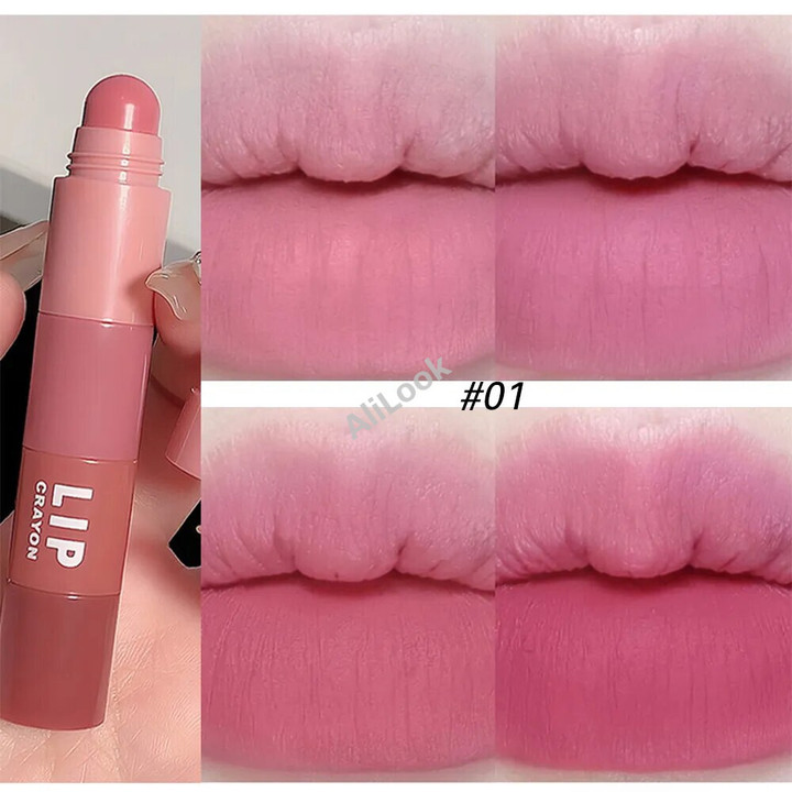 Red Matte Lipstick Set Lip Gloss 4 Colors In 1 Matte Velvet Lipstick Pen Kit Lipliner Waterproof Lasting Not Fading Lip Makeup Cosmetics