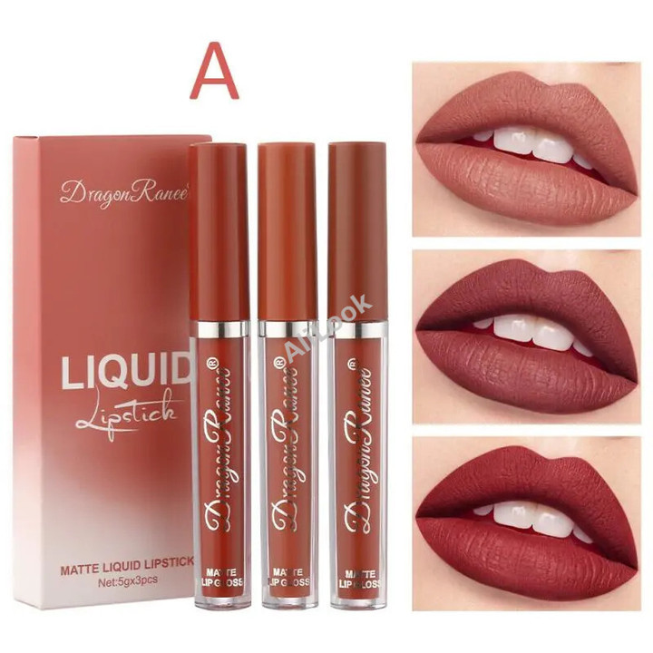 Fenty Lip Gloss Set 3pcs Velvet Matte Waterproof Long-wear Liquid Lipstick Lip Colour Lips Daily Makeup Women Cosmetics in USA