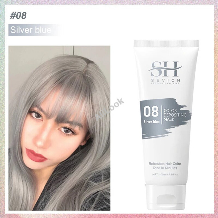 Sevich 9 colors Fashion 15 daysTemporary Hair Dye Mask Mild Formula Diy 5-Minute Coloring Easy Wash Plant Dyeing Hair Mask 100ML
