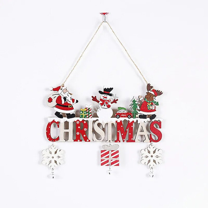 Wooden Christmas Hanging Pendants Gnome Santa Claus Merry Christmas Decoration for Home Xmas Tree Ornaments 2024 New Year Gifts