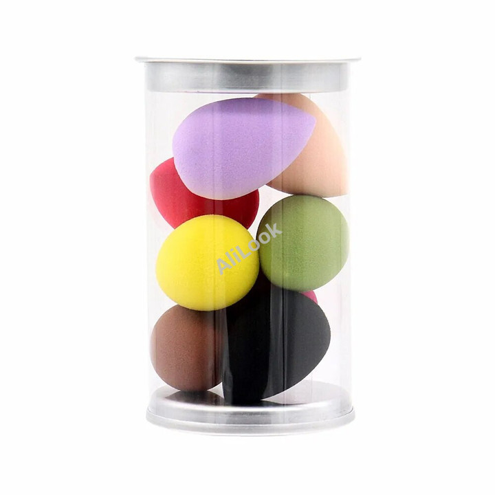 8Pcs Mini Makeup Sponge Face Beauty Cosmetic Powder Puff for Foundation Cream Concealer Make Up Blender Tool with Storage Box