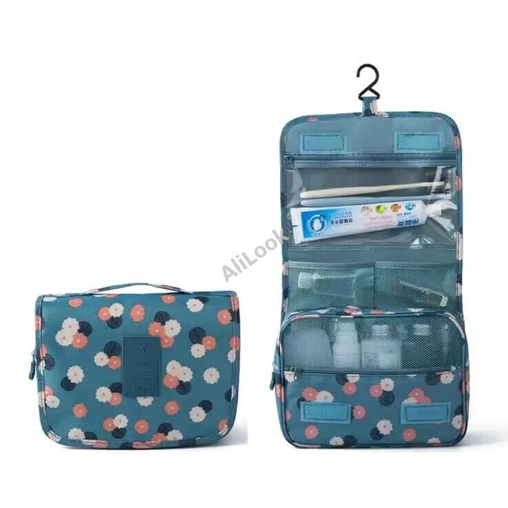 Travel Wash Bag Women Makeup Bags Toiletries Organizer with Hanging Hook Foldable Waterproof Cosmetic Bag Home Makeup Bag