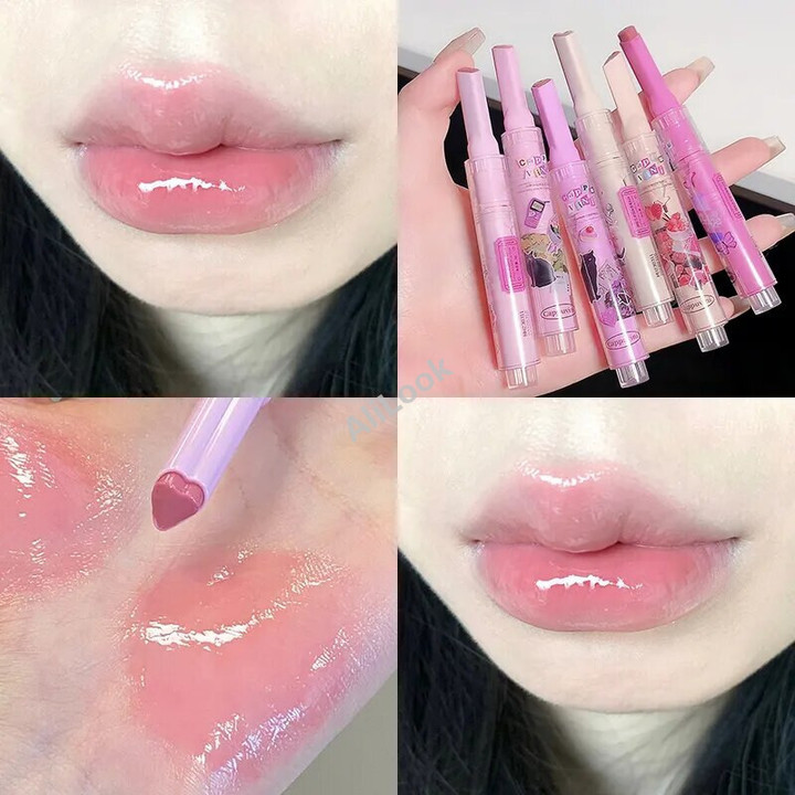 Soft Pinch Tinted Lip Oil Mirror Glass Solid Lip Glaze Flowers Water Light Heart Shape Lipstick Clear Jelly Lip Gloss Korean Makeup Girl Cosmetic