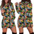 All Over Printing Scarlet Macaw Parrot Hoodie Dress - Amaze Style™