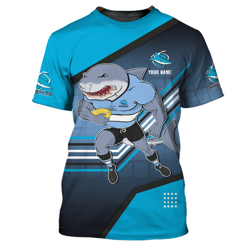 Crolluna Sharks Custom Tee Shirts Sharks Art 3D Shirts Australian Rugby League Shirts