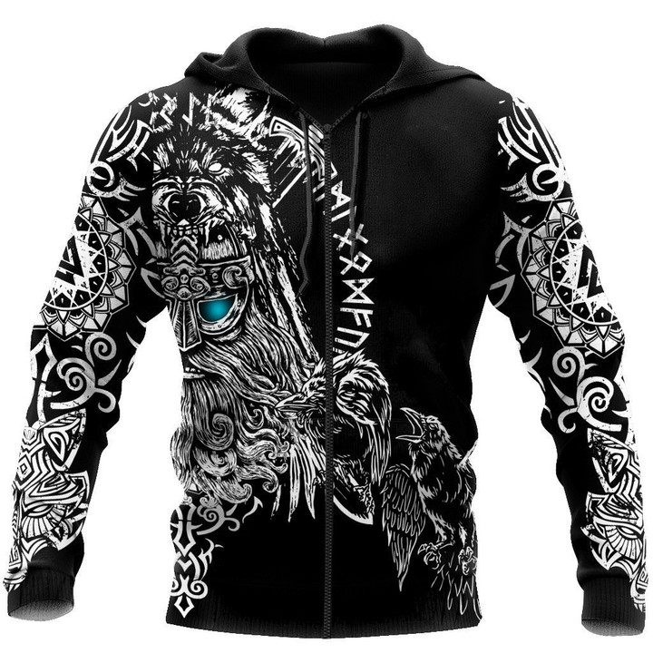 Odin Viking Tattoo 3D Over Printed Hoodie Unisex-ML - Amaze Style™-Apparel