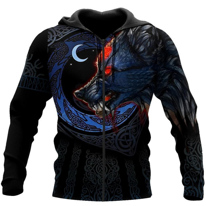 Fenrir Viking Wolf 3D Over Printed Hoodie for Men and Women-ML - Amaze Style™