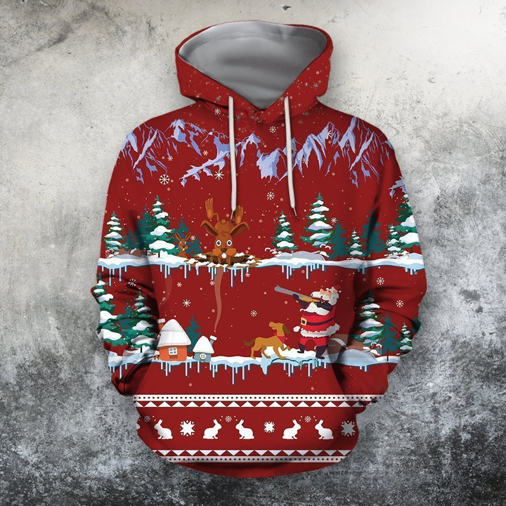3D All Over Print Red Rabbit Hunting Hoodie - Amaze Style™