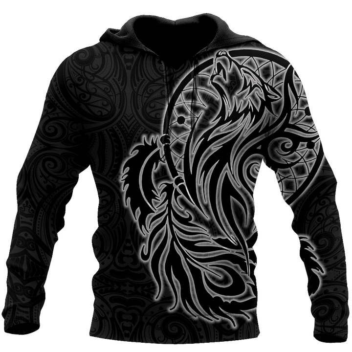 Maori dream catcher wolf tattoo 3d all over printed shirt and short for man and women HHT17072002 - Amaze Style™-Apparel