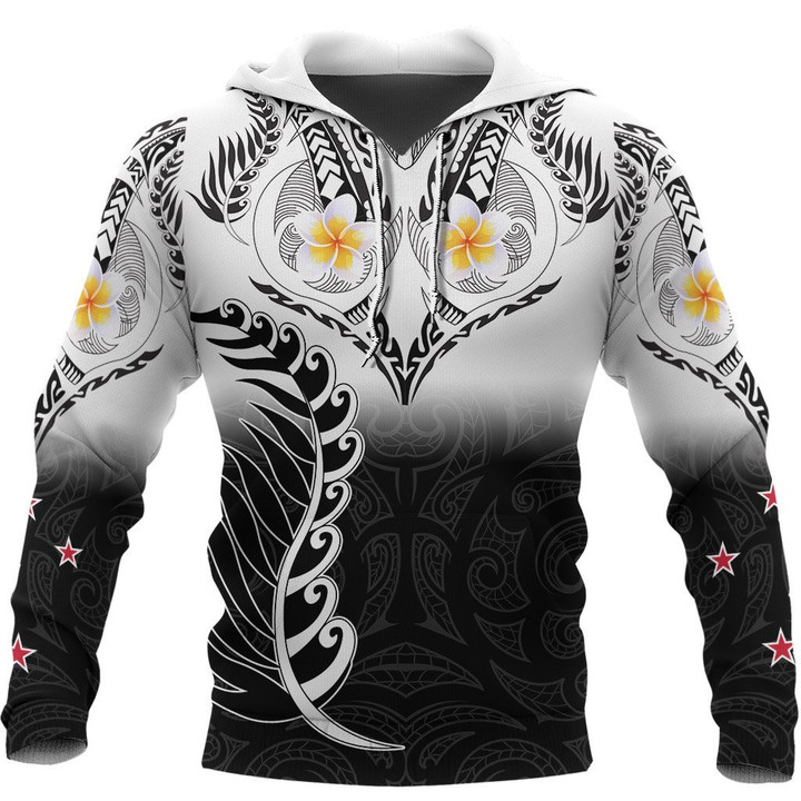 New Zealand Aotearoa Maori Fern and Plumeria Tattoo shirt and short for man and women PL240302 - Amaze Style™-Apparel