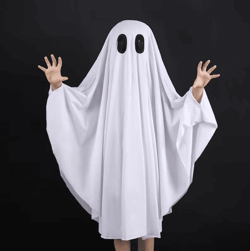 Unisex Kid Ghost Costume Girl Halloween Fancy Dress Cosplay Boy White Boo Ghost Cloak Child Spooky Trick-or-Treating