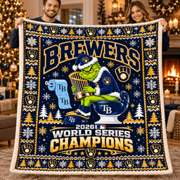 Milwaukee Brewers 2026 World Series Champions Grinch Fleece Blanket Gift For Fan