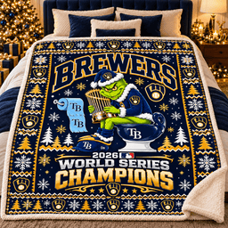 Milwaukee Brewers 2026 World Series Champions Grinch Fleece Blanket Gift For Fan