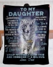 Personalized To My Daughter Tiger Blanket, To Tell You How Much You Mean To Me Blanket, Gift For Daughter Sherpa Fleece Blanket