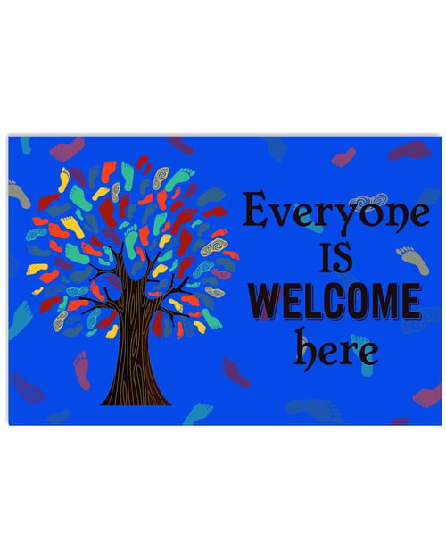 Everyone Is Welcome Here Horizontal Poster Home Decor Wall Art Print No Frame Or Canvas 0.75 Inch Frame Full-Size Best Gifts For Birthday, Christmas, Thanksgiving, Housewarming